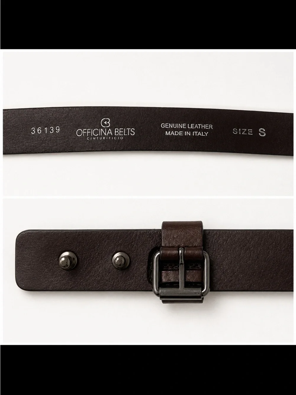 Classic Dark Brown Leather Men's Belt with Gunmetal Buckle